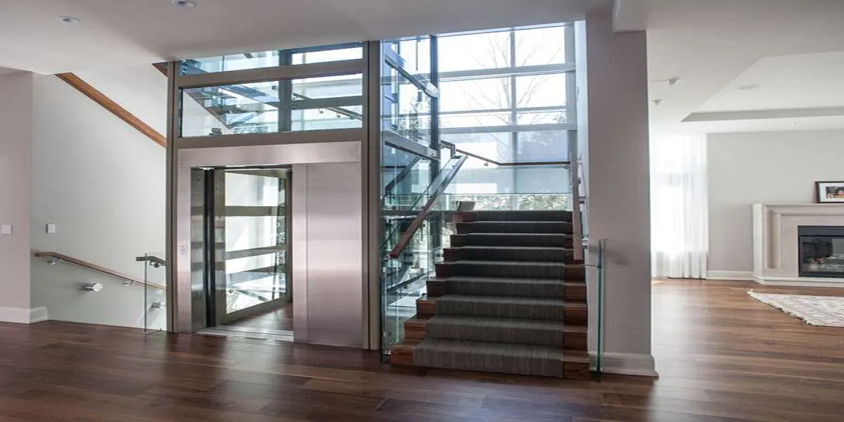 Glass cabin home elevator for modern villa in UAE
