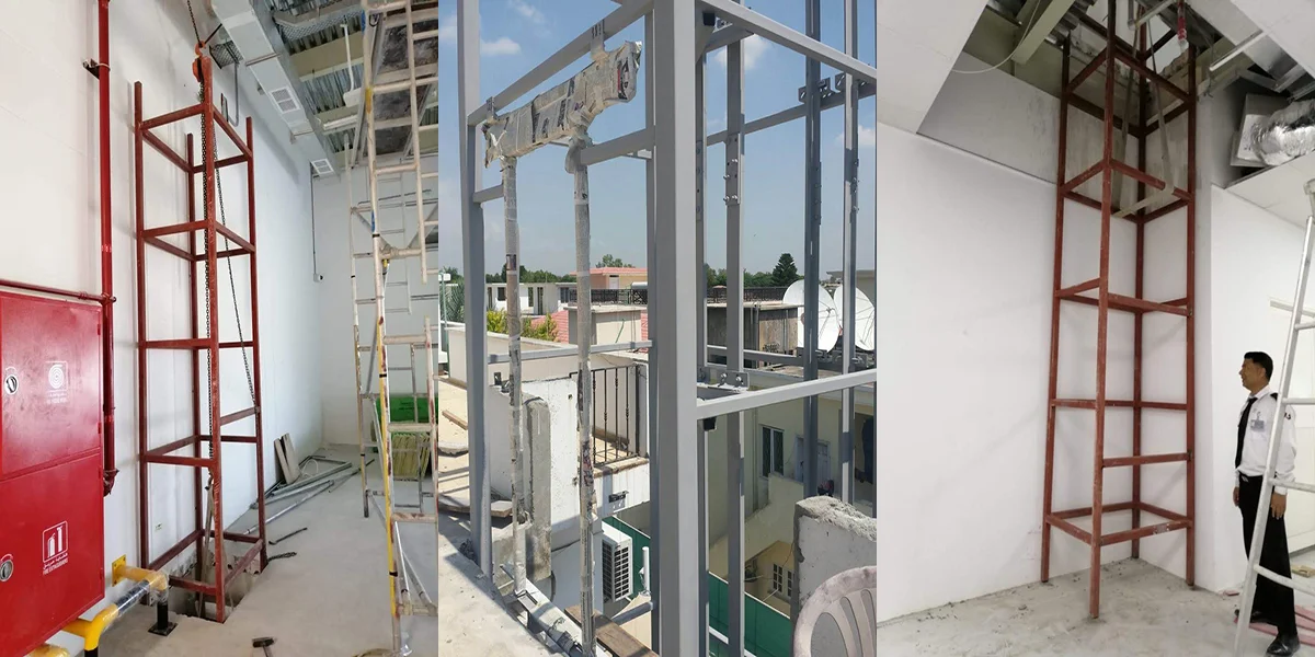 MRL gearless machine being installed