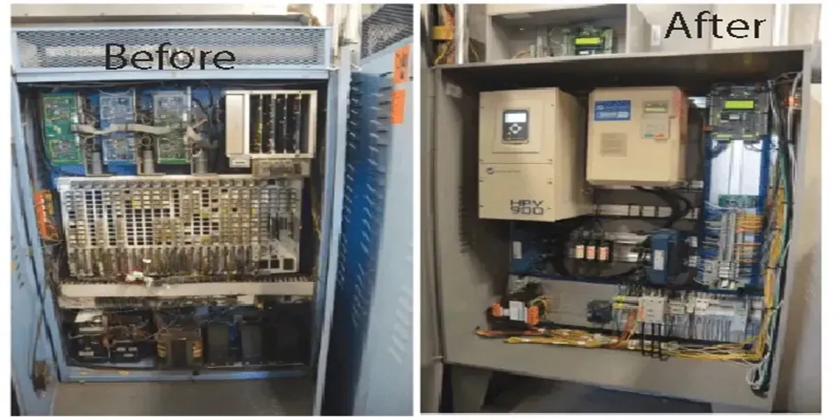 Gearless elevator machine replacement