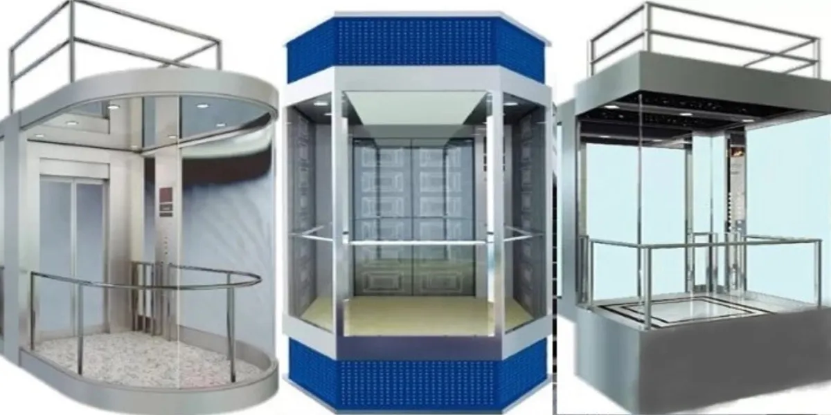 Glass elevator doors with slim frames for panoramic lift