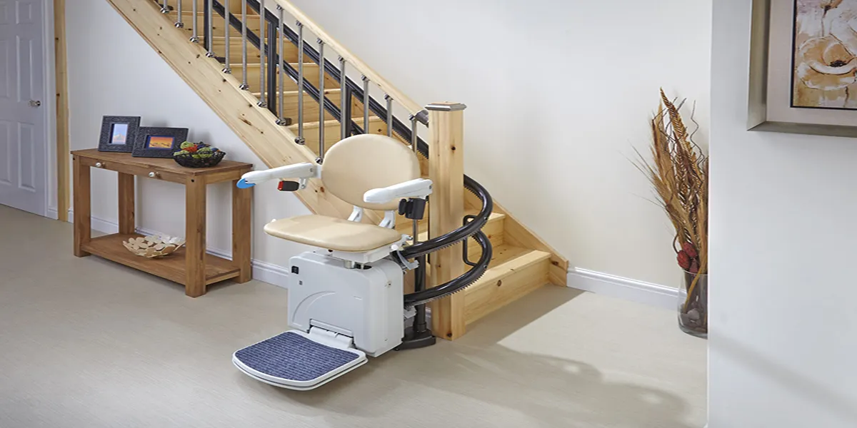 Straight rail stair lift in a villa UAE