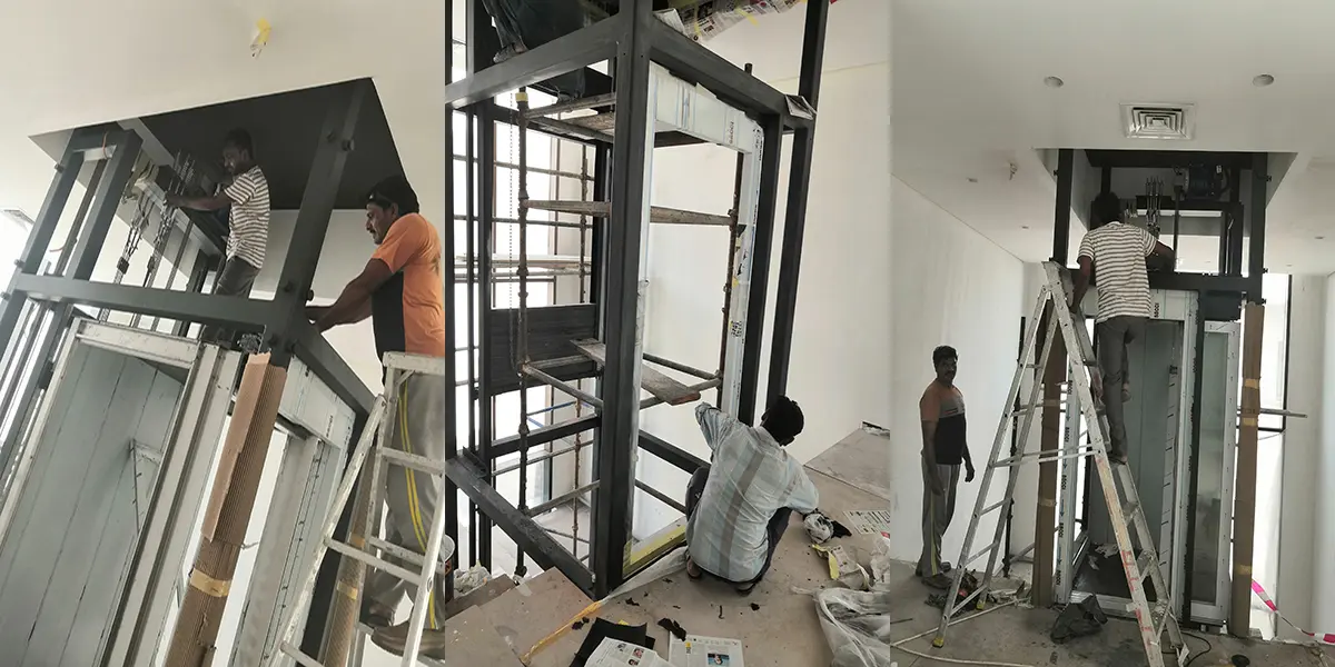 Door portal and sill support for elevator shaft